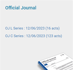 Image showing the section of website of the official journal of the EU and its editions